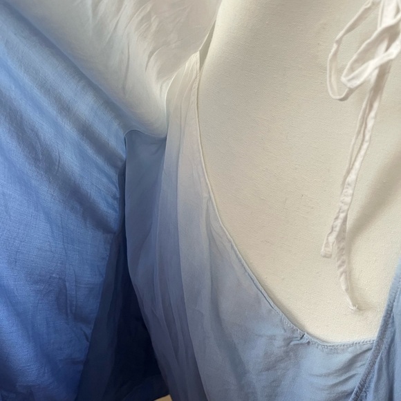 [M] VICTORIA'S SECRET blue ombre open tie back swim cover up mini dress - Picture 5 of 7